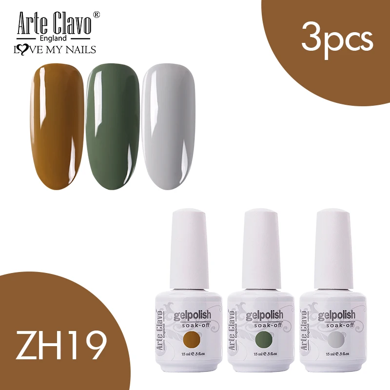 

Arte Clavo 15ml Color Set 3pcs/Kit Nail Gel Polish Gel Lacquer Beauty Nail Varnish Soak Off UV Gel Nail Polish LED Home Manicure