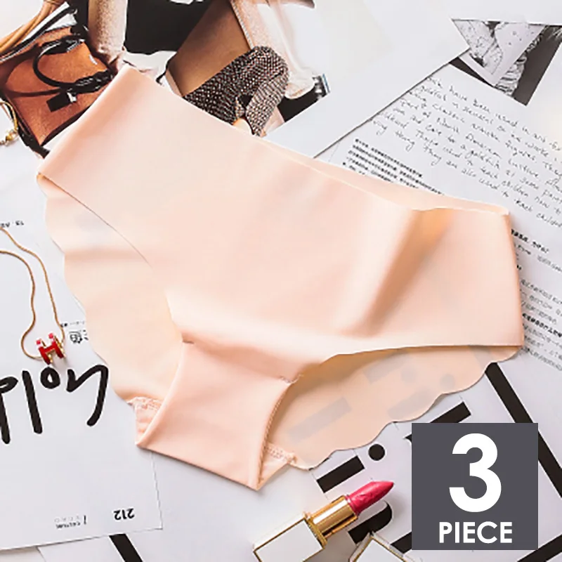M 3pcs Бесшовные Ice Silk трусы для Для женщин сексуальные трусы с низкой посадкой ультра-тонкий стринги нижнее белье, женские трусы, интимное 3 шт./компл.# F - Цвет: M 3pcs