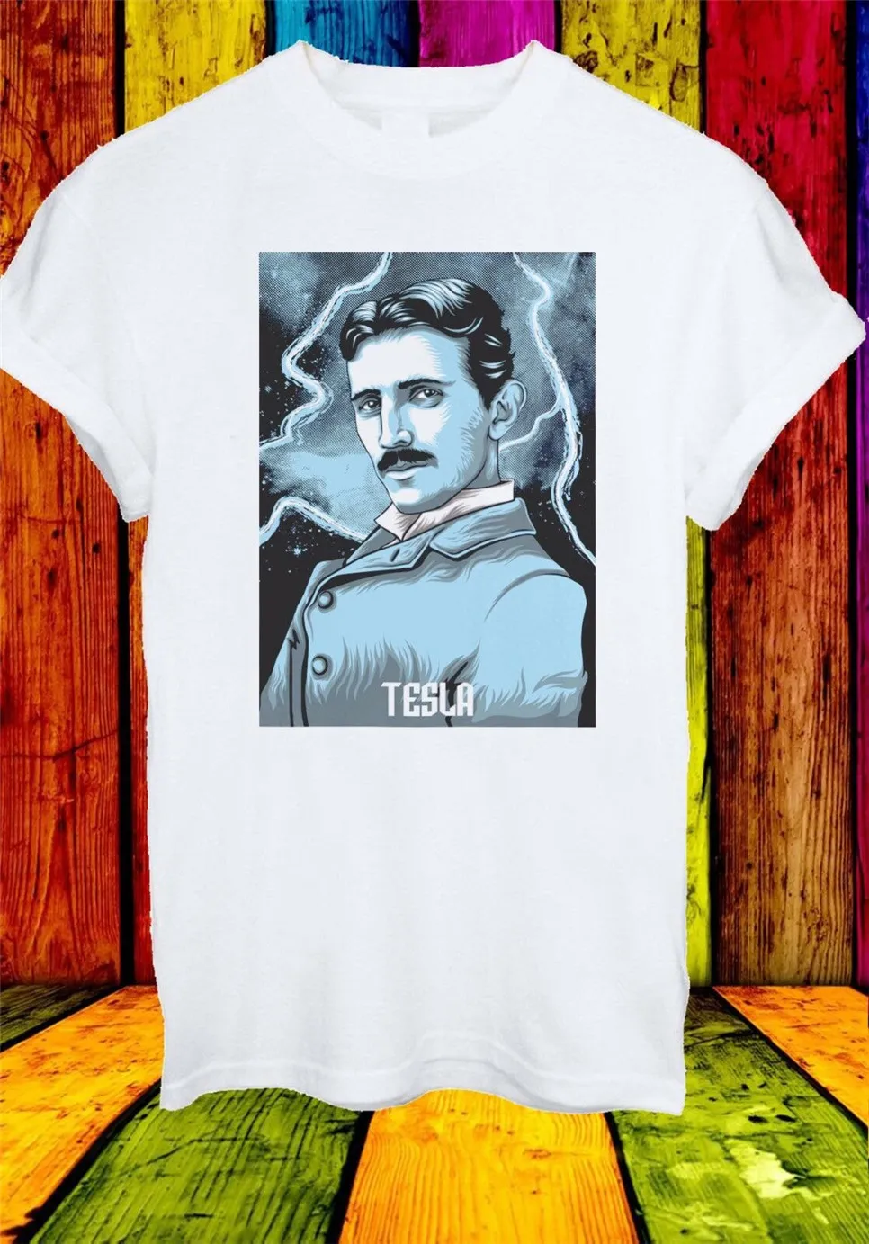 Nikola Tesla Genius Inventor Electric Wizard Art мужская и женская футболка унисекс 42 размера цвета |