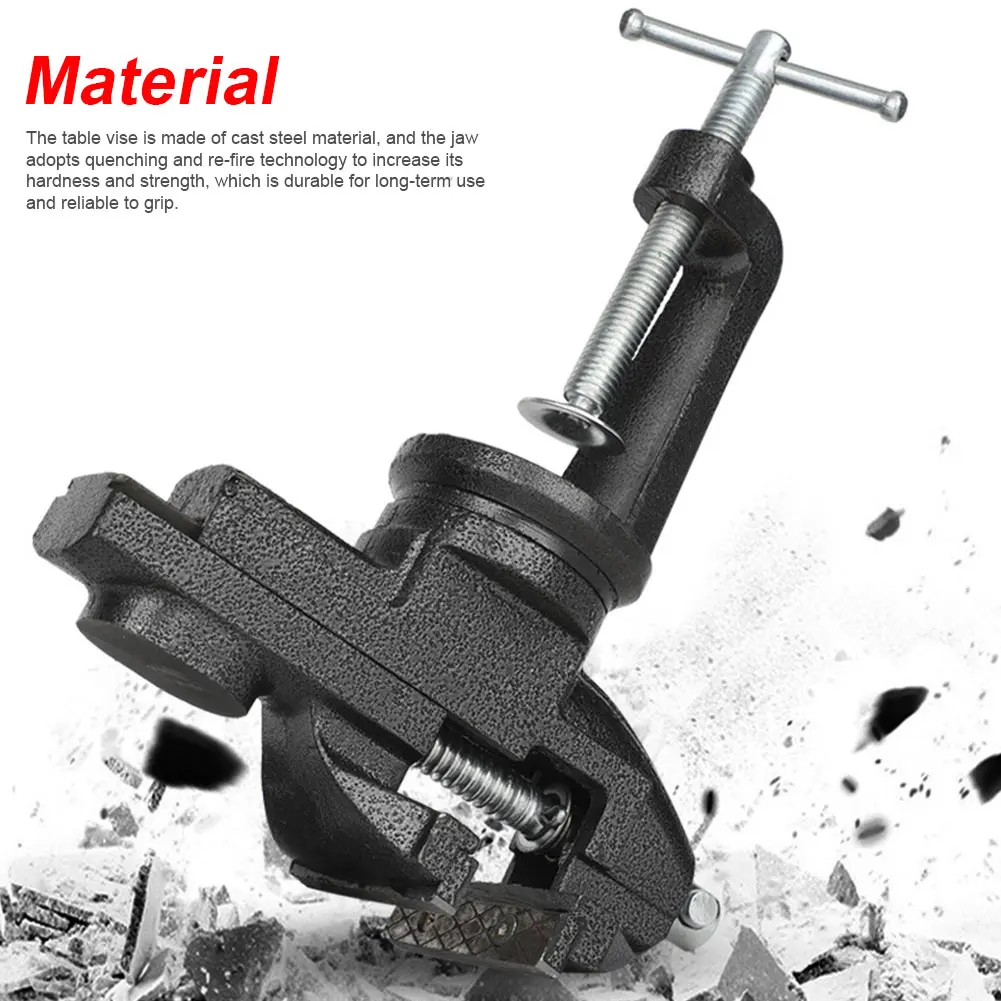 

DIY Portable Metalworking Table Vise For Woodworking 360 Swivel Base Bench Clamp Durable for Long-term use and Reliable to Grip