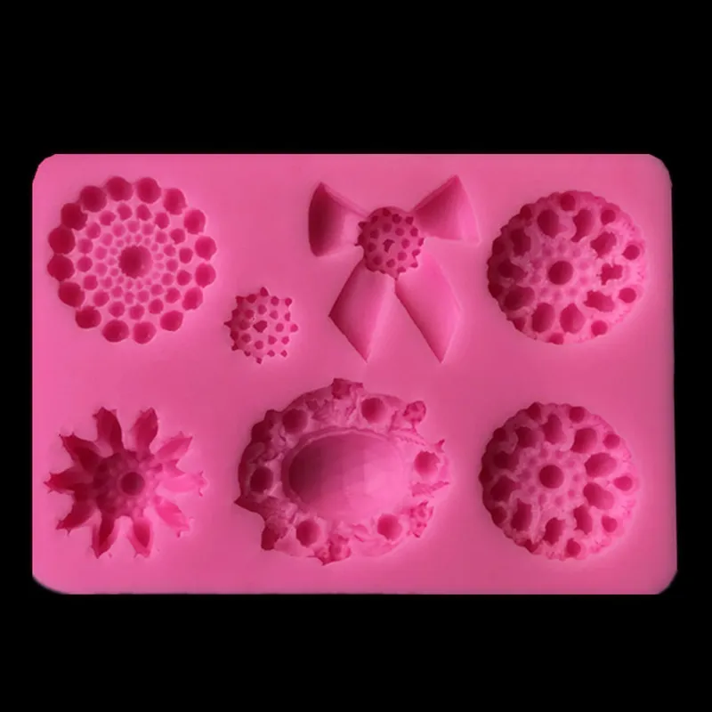 

New DIY Cake Fondant Baking Mold Jewel Bow Bow Liquid Silicone Mold