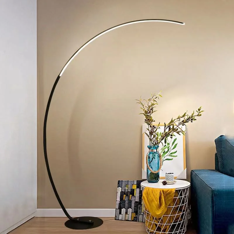 

Nordic style living room and bedroom led arch lamp, bla and white art decorative lighting, adable color