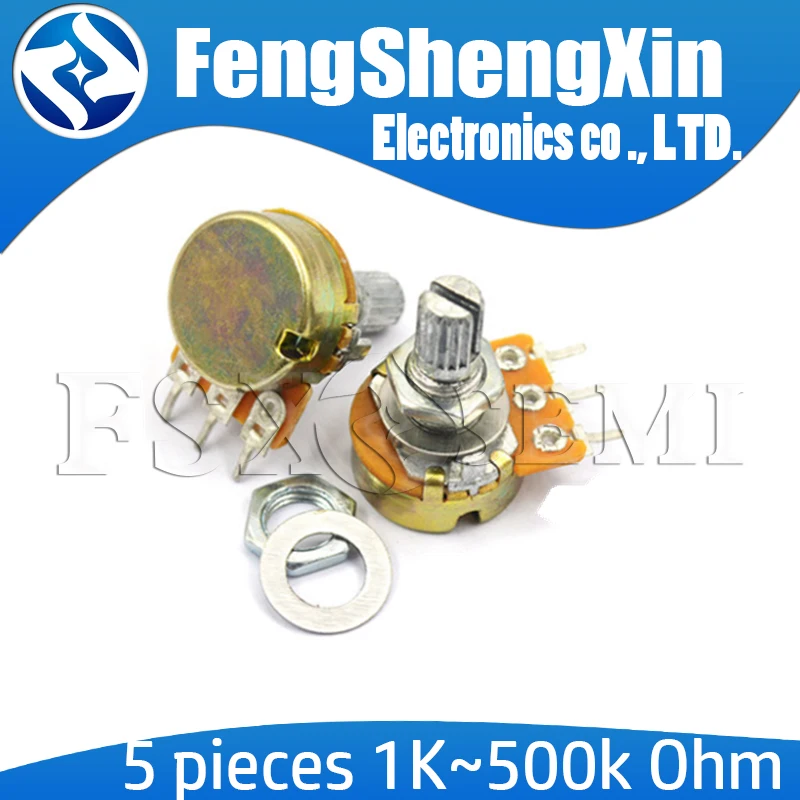 100 шт./лот Новинка WH148 B1K B2K B5K B10K B20K B50K B100K B250K B500K B1M 3pin 15 мм 1 K, 2K 5K 10K 20K 50K 100K 250K 500K 1 м