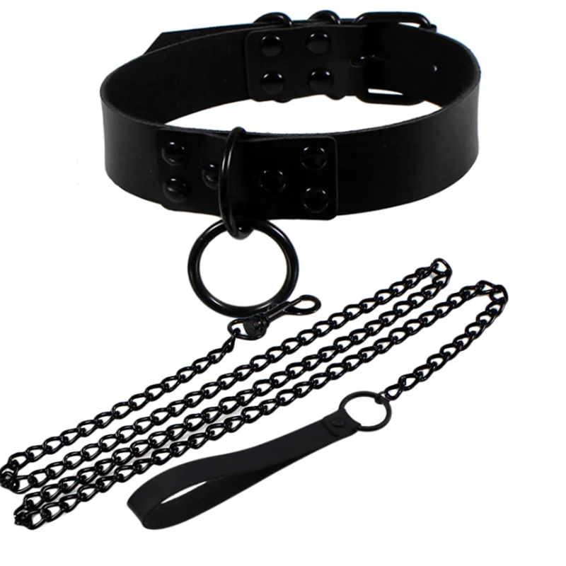 Женский кожаный ошейник чокер украшение для косплея в стиле панк с персиковым