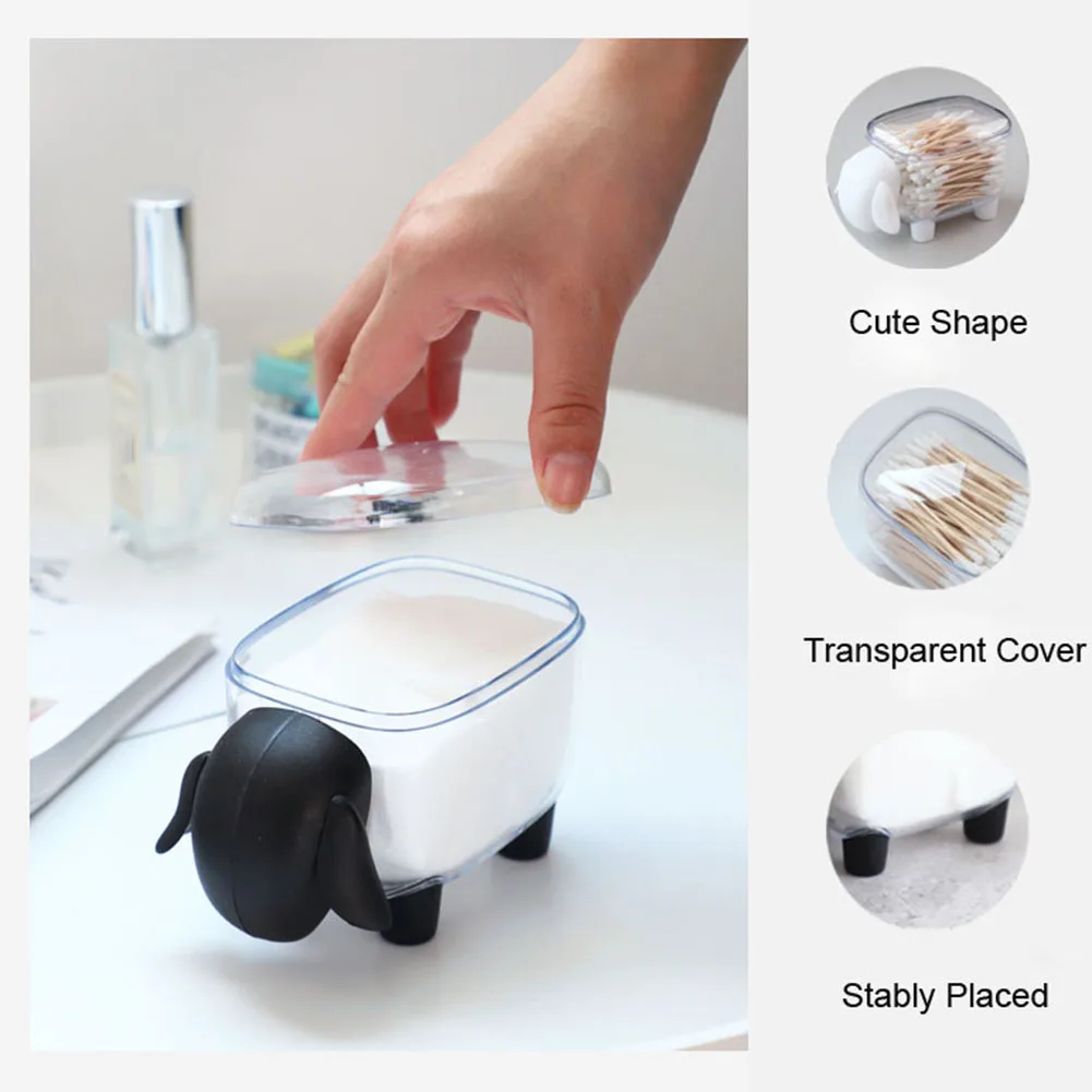 Прекрасный пластиковый прозрачный ящик для хранения ватных палочек из овечьей