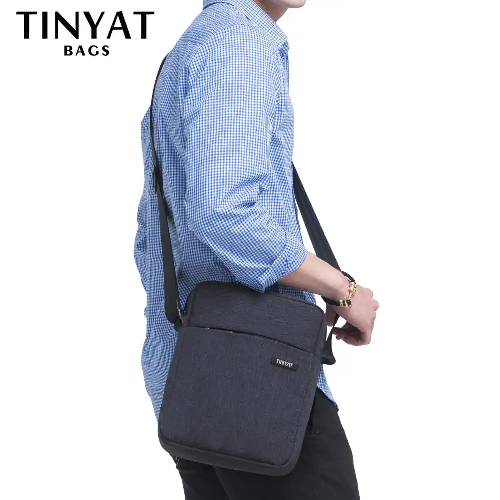 TINYAT Men's Bags Shockproof Men Shoulder bags for 9.7' pad Travel Crossbody Canvas men's Buiness Bag Waterproof | - Фото №1