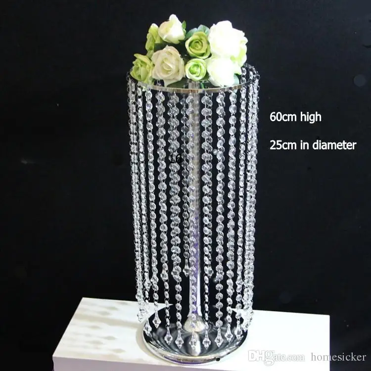 

Acrylic Crystal Flower Rack 60CM/ 23.6" Tall Wedding Centerpiece / Table Flower Road Lead Party Hotel Vases For Home Decoration