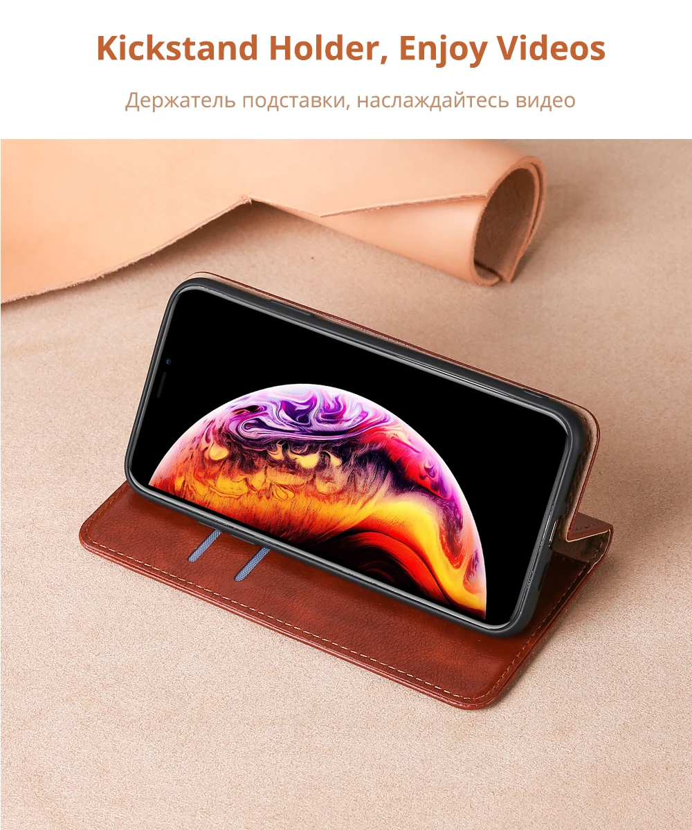 Чехол-бумажник для Asus ZenFone Max Pro M1 ZB601KL ZB602KL кожаный с отделениями карт | Мобильные