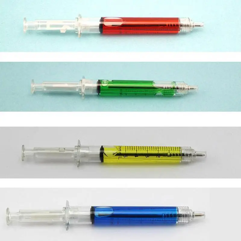 Ручки в форме шприца-(24 шт. упаковке) Выдвижная разноцветная ручка для Nur |