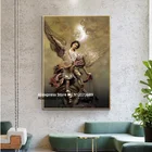 Художественный настенный постер с изображением святого Михаила арчангеля, рисунок на холсте, домашний декор, настенный постер для гостиной