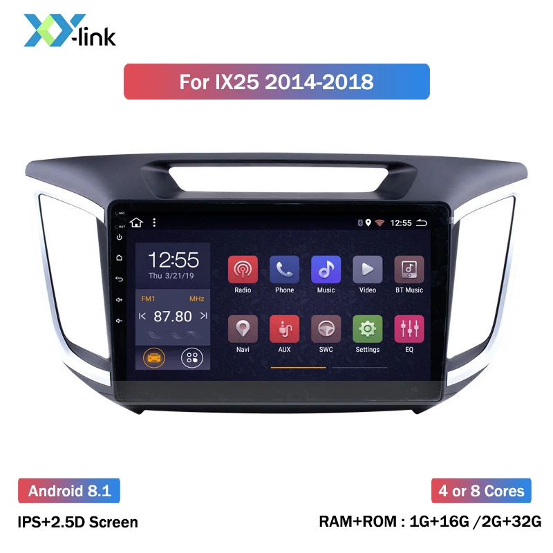 Автомобильный радиоприемник 10 дюймов Android 8 1 для Hyundai Creta IX25 2015-2018 мультимедийный