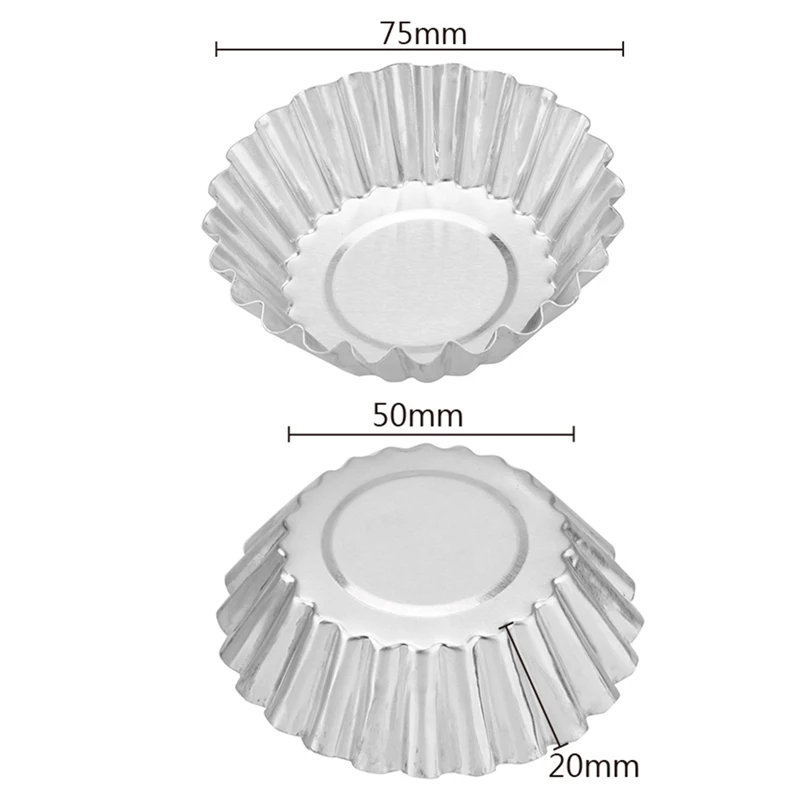 

10pcs Disposable Ripple Aluminum Foil Egg Tart Mold Flower Shape Cupcake And Muffin Baking Cup Tartlets Pudding Cupcake Mould