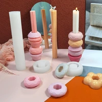 new combination creativity candle simple conjoined geometric pinstripe apex candle plastic mold home decoration mold wedding