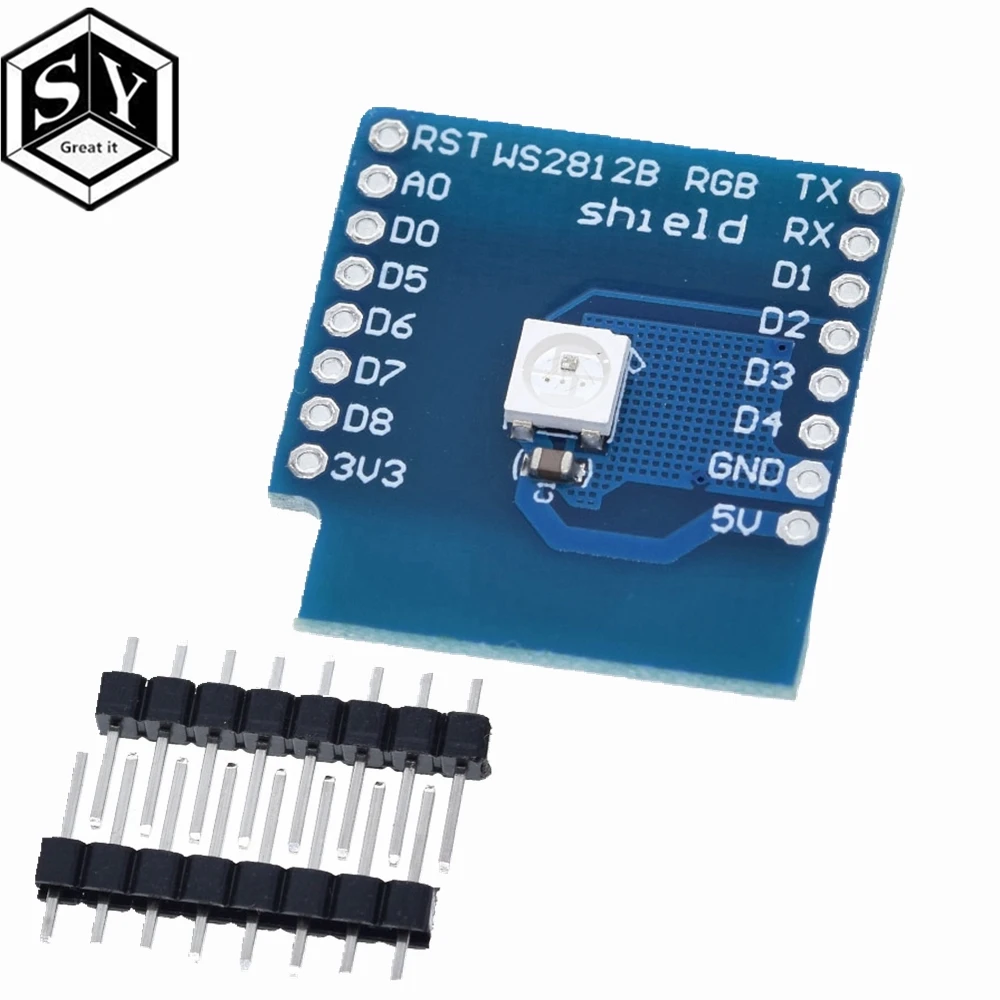 1 шт. Esp8266 для WeMos D1 модуль WS2812B щит RGB Mini ESP8266 Плата Wiht контакты Esp8266|micro usb 18650|usb