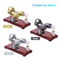 2021 new excellent retro style hot air stirling engine motor model dollar flywheel design educational toy electricity generator
