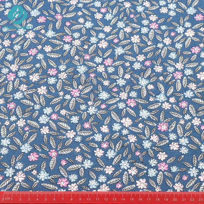 Тканевый метр цветочные 100% хлопковые ткани подходящие для девочек платья юбки