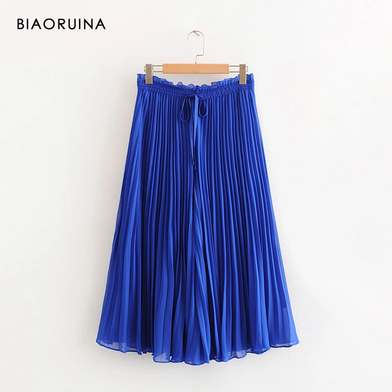 BIAORUINA женские шифоновые одноцветные широкие брюки длиной до щиколотки