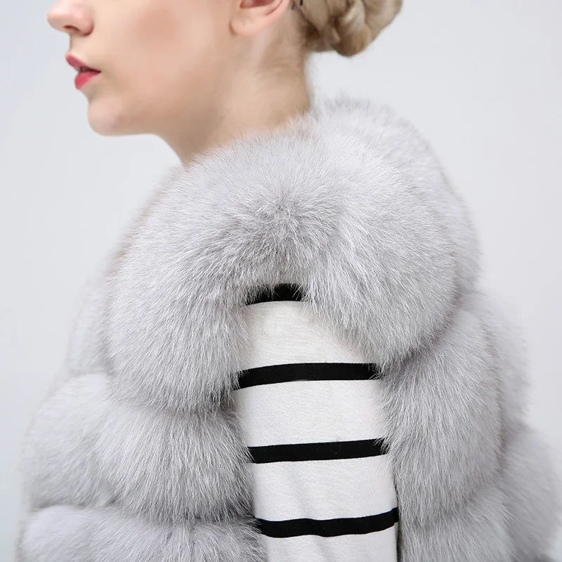 Real Fox Fur Vest Jacket Waistcoat Short sleeveless Vest woman winter warm Natural Fur Vest Real Fur Jacket Fox Fur Coats
