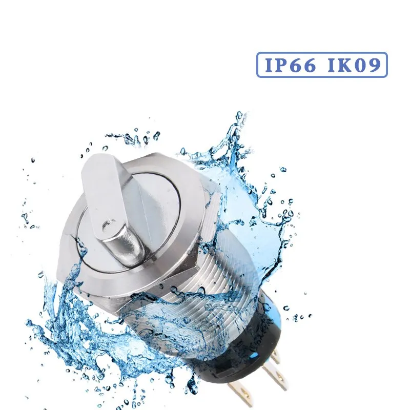 19 мм металлическая ручка переключателя с светодиодный светильник