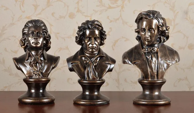 Creative piano decoration by Beethoven American musicians head figurines mozart chopin Decoration Musician profile picture home