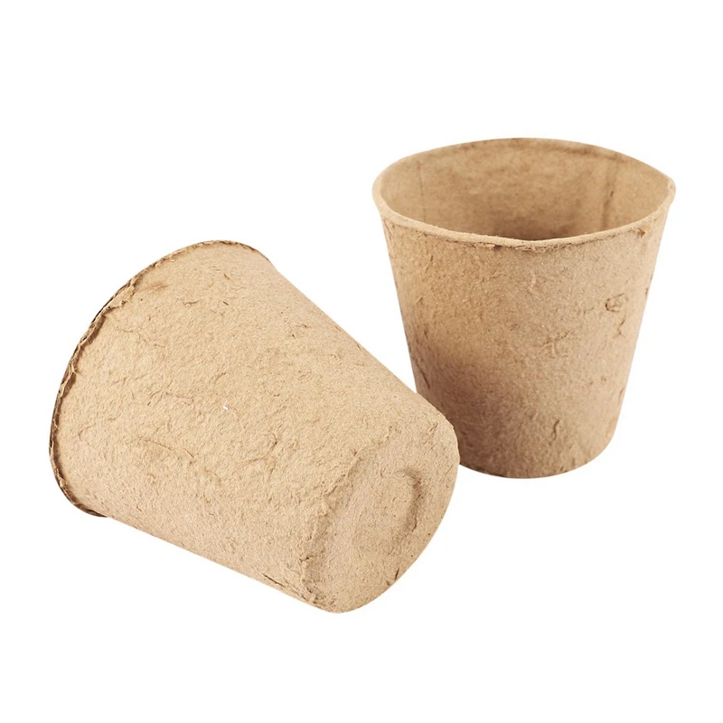 

100Pcs Biodegradable Pulp Pots Plants Seedling Raising Pot & 1x Freestanding Trellis Decorative Metal Climbing Frame