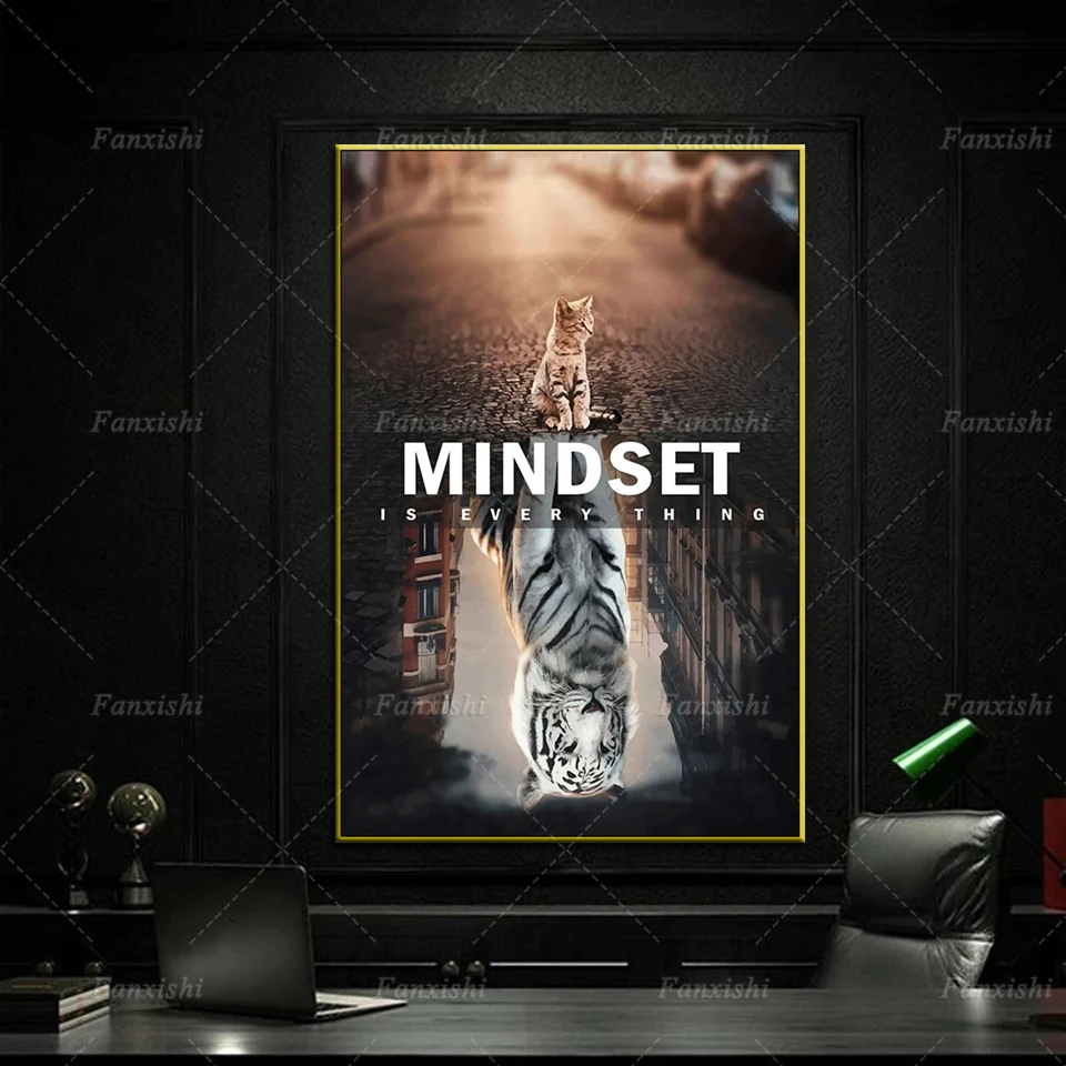 

Mindset is everything Inspirational Painting Posters Modern Motivational Prints Hd Art Canvas Modular Wall Pictures Office Decor