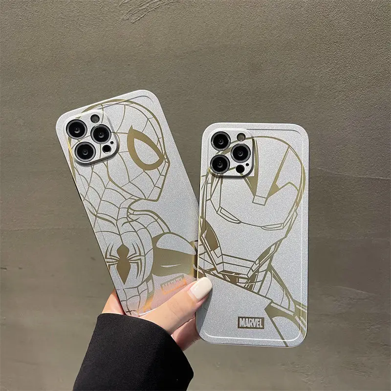 Мягкий чехол для телефона Marvel Железный человек Человек-паук iPhone 13 12 11 Pro MAX модный