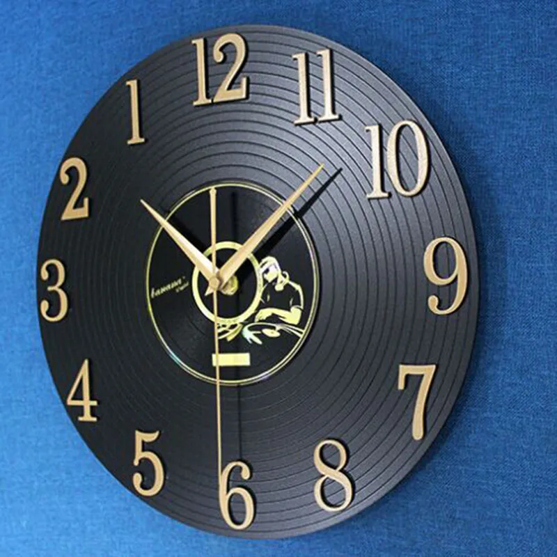 Часы настенные виниловые в стиле ретро креативные Виниловые украшения для