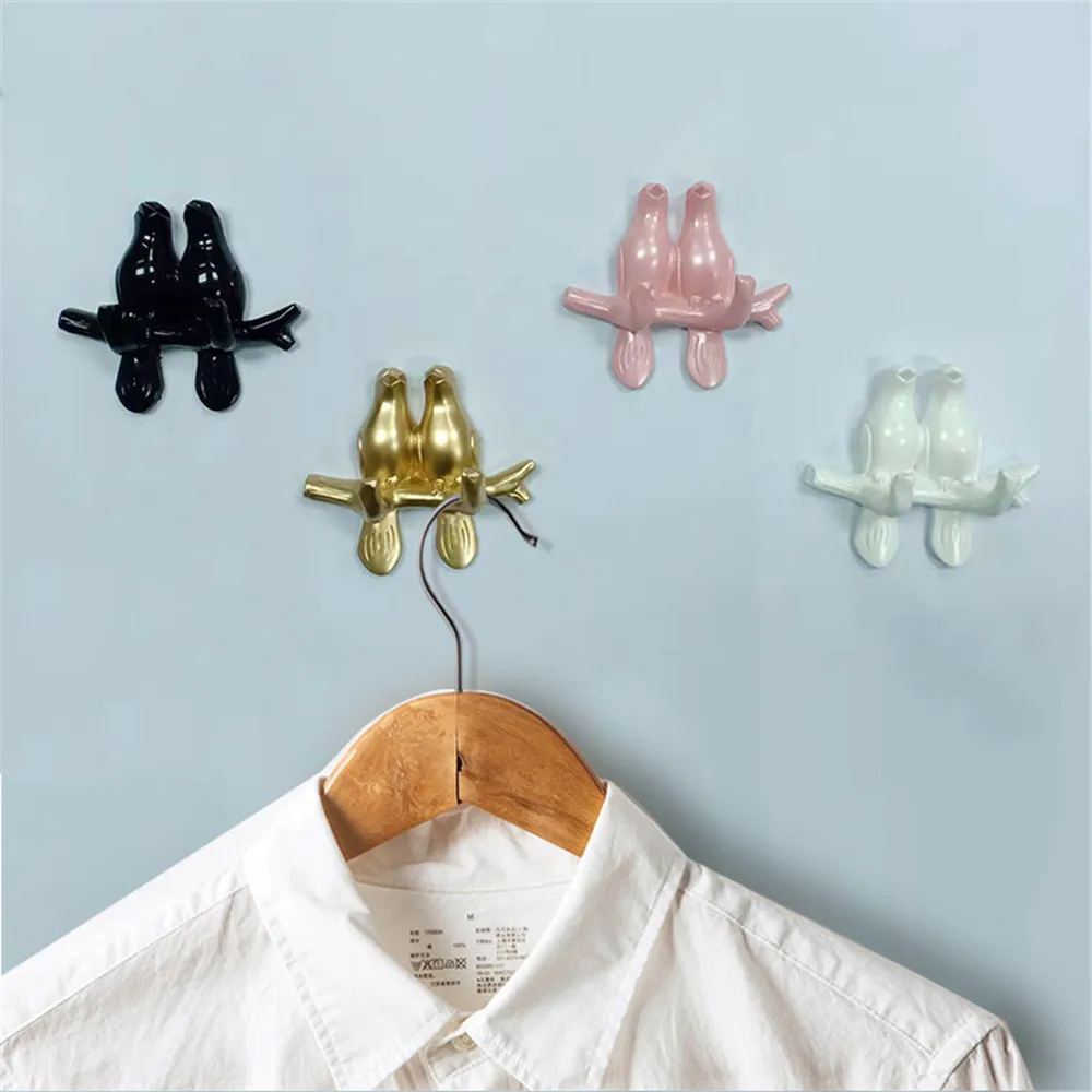 

Creativity Resin Hook Wall Decoration Bedroom Door Behind Seamless Coat Hook Key Frame Sticky Hook Home Wall Bird Storage Hook