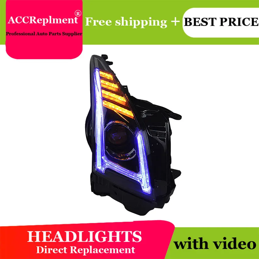 

Car Styling LED Head Lamp for Cadillac ATS headlights 2013-2018 Cadillac ATS LED H7 hid Q5 Bi-Xenon Lens low beam