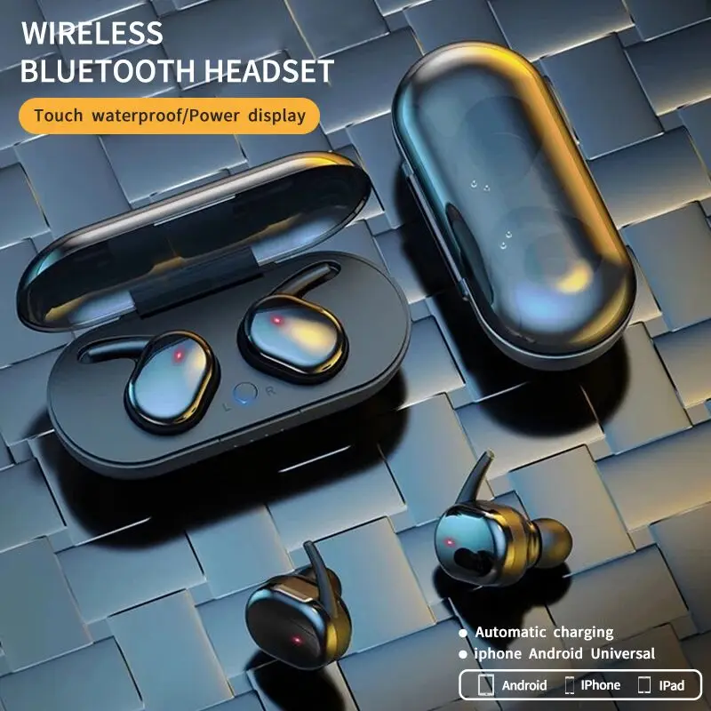 

TWS Bluetooth 5.0 Earphones With Charging Box Wireless Headphone 3D Stereo Sports Waterproof Earbuds Headsets With Microphone