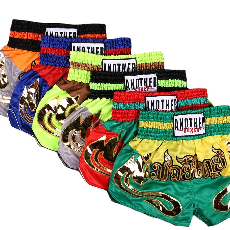 

Оптовая продажа, Мужские боксерские шорты Muay Thai, боксерские трусы Sanda, короткие штаны 2021
