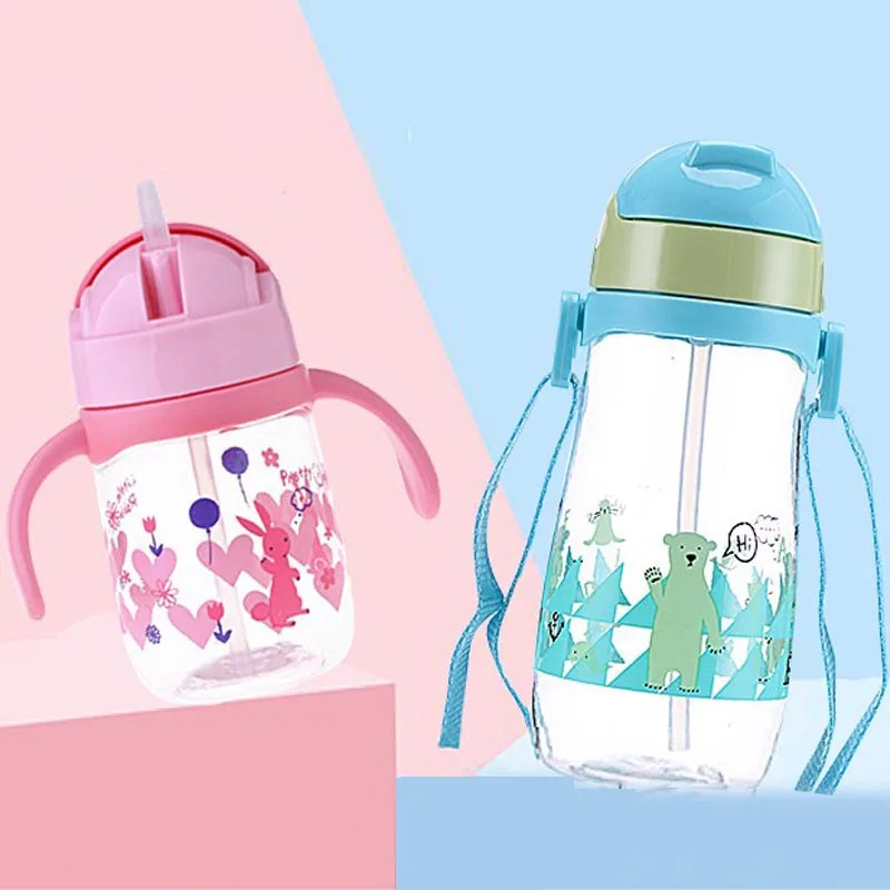 230/450 мл Детская Спортивная бутылка для воды с соломинкой без БФА герметичный