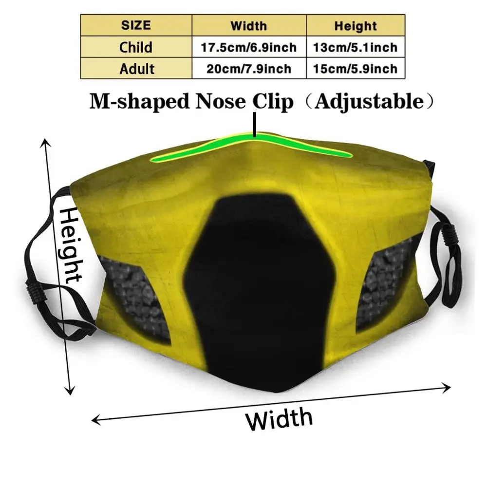 Scorp Anti Dust Face Mask Washable Filter ReusableMask Mortal Fight Scorpion Fighting Game | Аксессуары для одежды