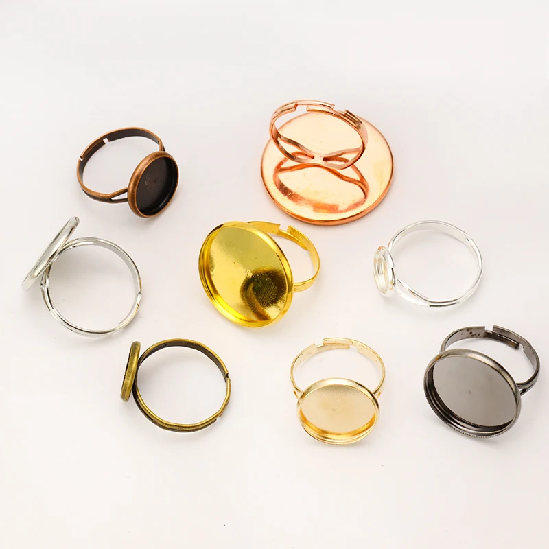 10 шт./компл. пустой основание кольца Стекло кабошоны комплекты с камеями лоток