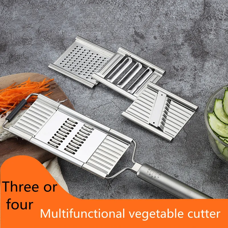 

Stainless Steel Shredder Portable Manual Vegetable Cutter Easy To Clean Kitchen Tool For Grater With Handle 3 in 1/4 in 1