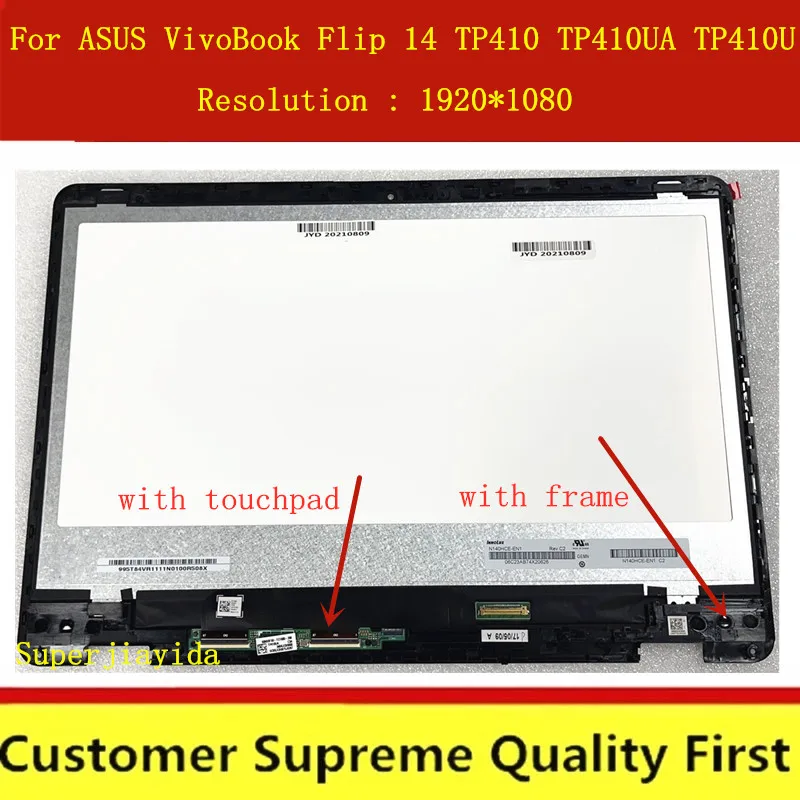14 дюймов ЖК дисплей LED экран в сборе для ASUS Vivobook Flip TP410 TP410U TP410UA led LCD сенсорный