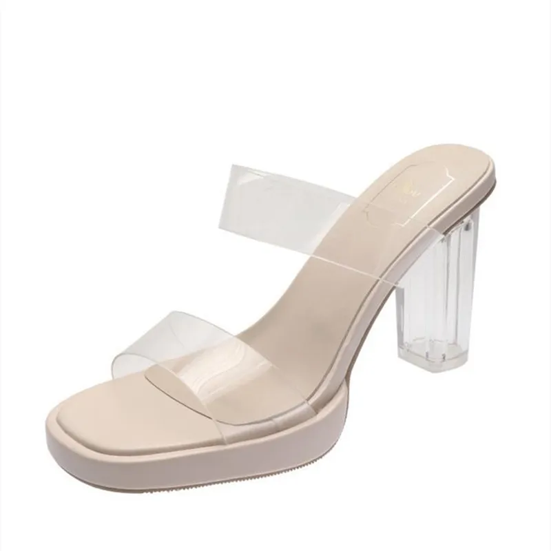 

Transparent High Heels Women Platform Sandals Summer Shoes Woman Clear High Pumps Wedding Jelly Buty Damskie Heels Slippers