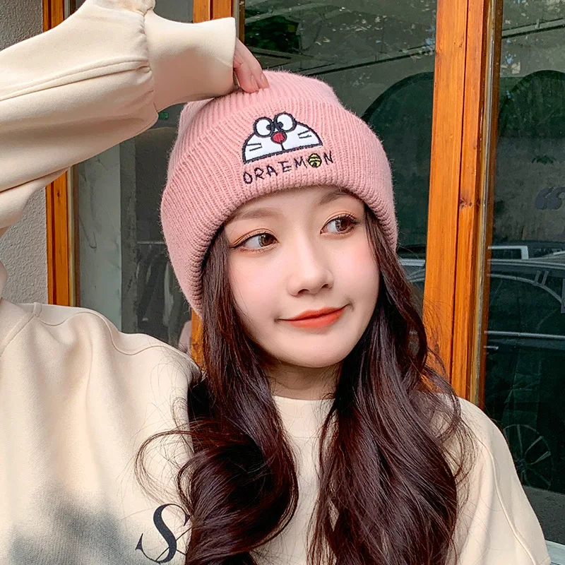 

2021 New Fashion Autumn And Winter Unisex Knitted Hat Warm and Sashionable Cartoon Anime Embroidery Knitted Cap