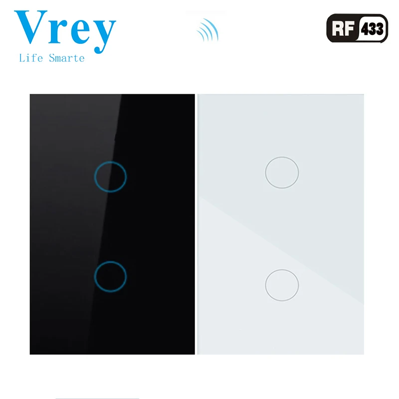 Сенсорный выключатель Vrey стандарта США 2 клавиши поддержка дистанционного