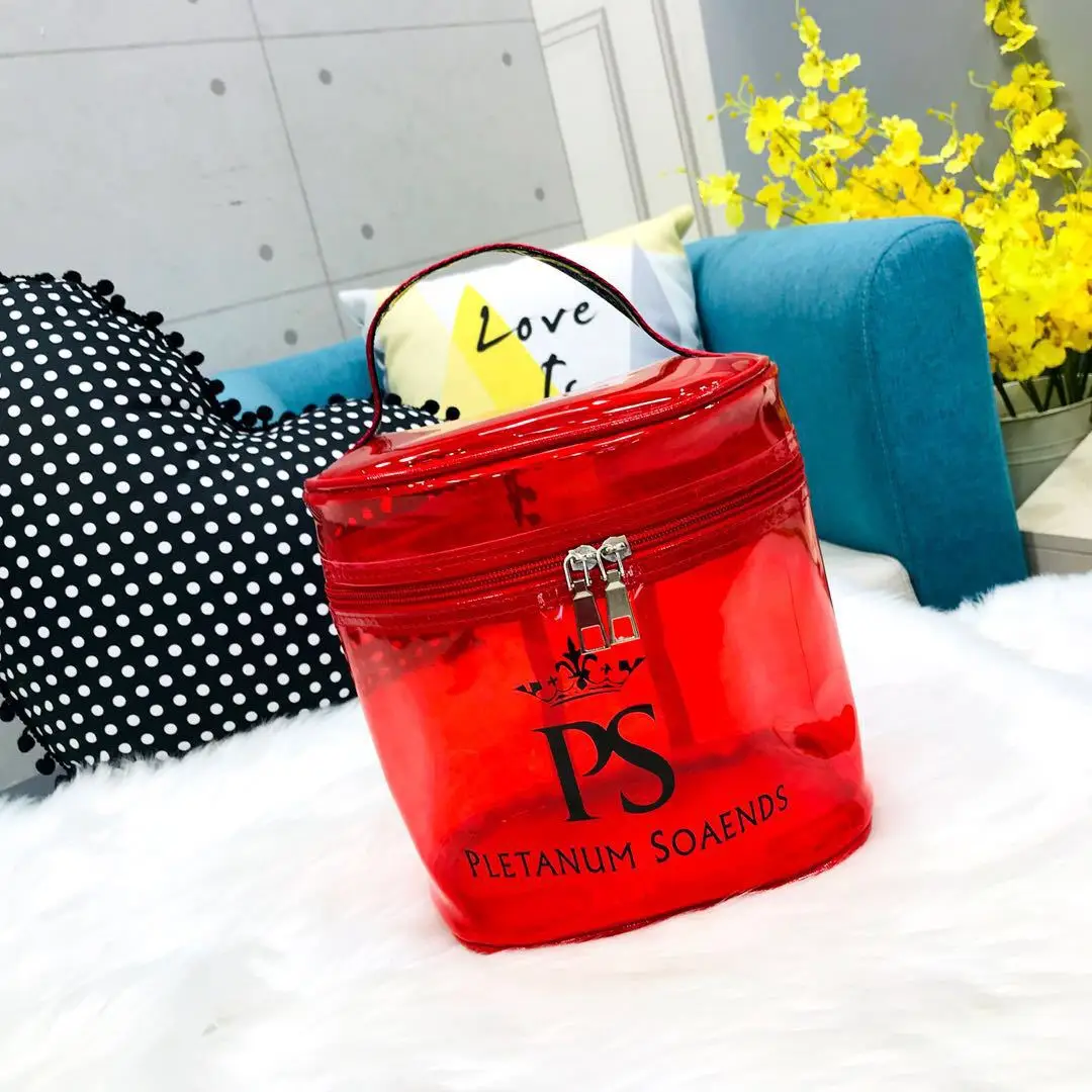 

2021 new mesh Stripe Cosmetic Bag Large Capacity wash bag waterproof cosmetic storage cosmetic bag lipstick bag cosmetic box