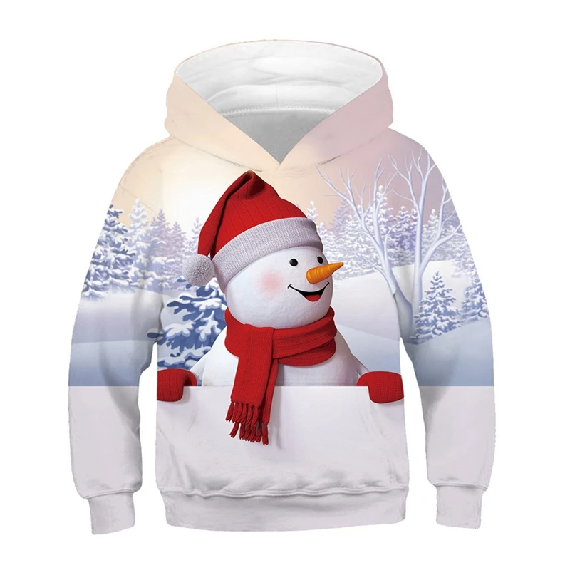 Детская Рождественская Толстовка с большими карманами свитер Одежда для
