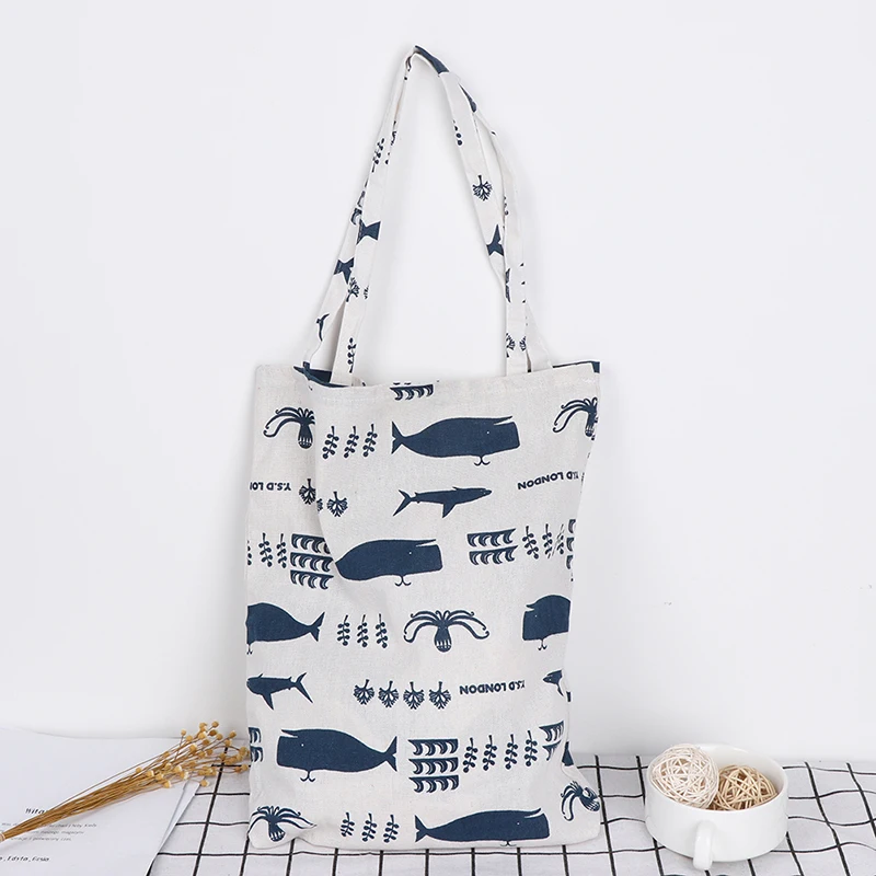 1 шт печать Кита осьминог море жизни хозяйственные сумки Прочный слой без