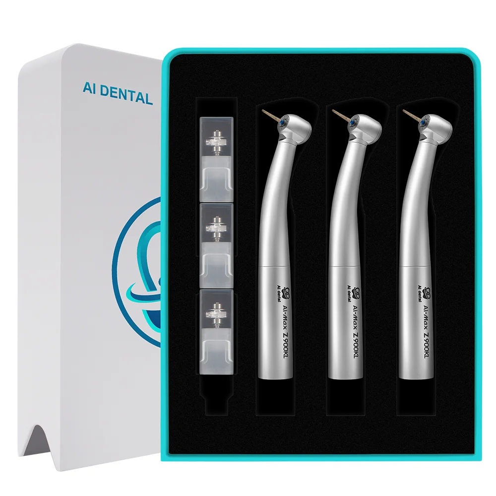 

AI-S3-Z900KL Dental High Speed Handpiece Set Stainless Steel Body Air Turbine Optic LED Connect K-coupler