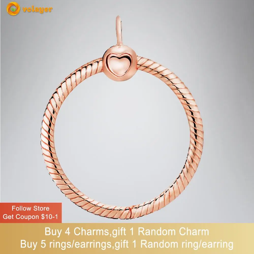 

Volayer 925 Sterling Pendant Silver Rose O Pendant fit Original Pandora Necklaces for Women Jewelry Making Birthday Gift