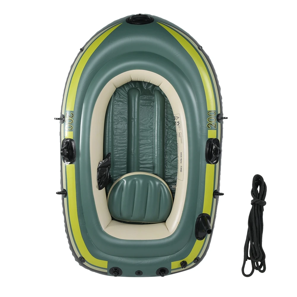 

Green PVC Inflatable Two Person Rowing Air Boat Fishing Drifting Diving Tool