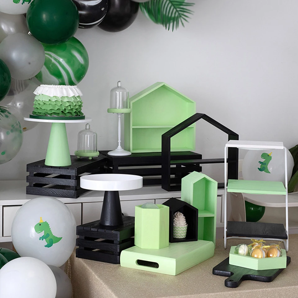 Цветная подставка для торта Msjo деревянная стойка с кованой железной десертной