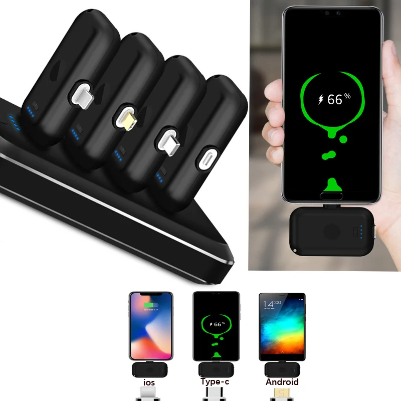 

Mini Magnetic Power Bank For iPhone Micro USB Type C 1200mAh Mini Magnet Charger Power Bank For iPhone iPad Xiaomi Huawei Phone