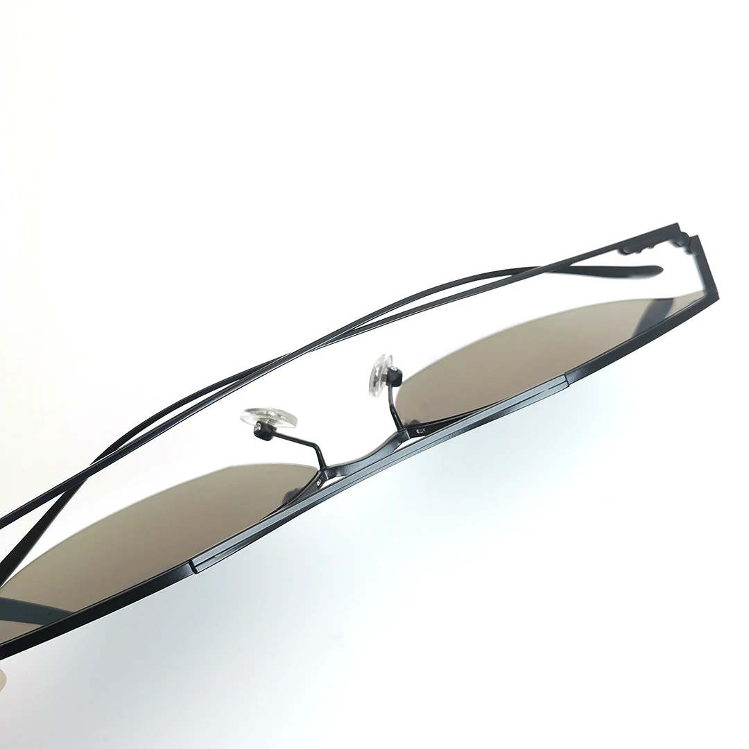 

2021 Black High Quality Titanium New Rectangular Big Women Female sunglasses brand designer luxury Fashion sun glasses