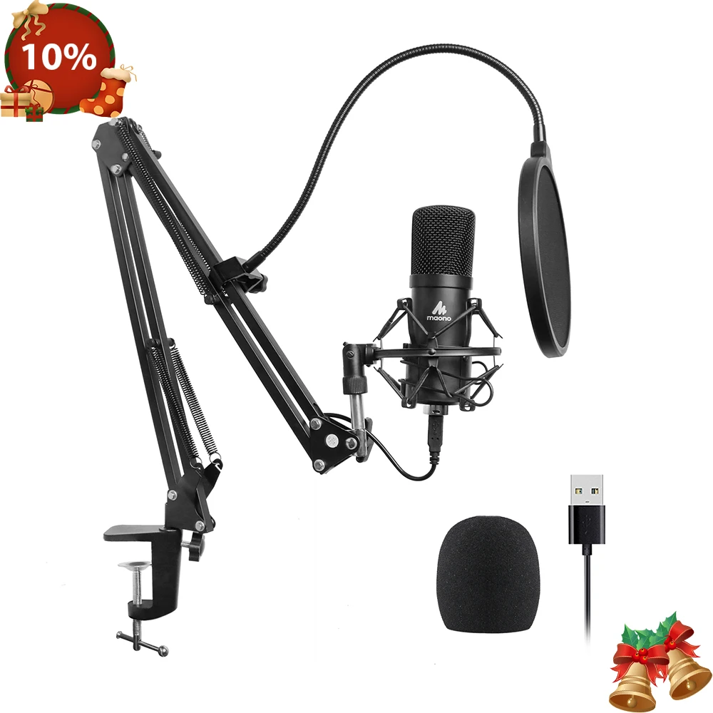 MAONO AU-A04 USB микрофон комплект 192 кГц/24 бит Профессиональный Подкаст конденсаторный микрофон для ПК караоке Youtube Studio Запись микрофона